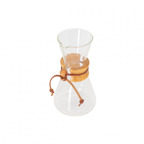 إبريق تحضير وصب القهوة ، زجاجي بماسك خشبي 600 مل إبريق تحضير وصب القهوة ، زجاجي بماسك خشبي 600 مل