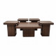 طقم طاولات قهوة 5 قطع خشبي بني