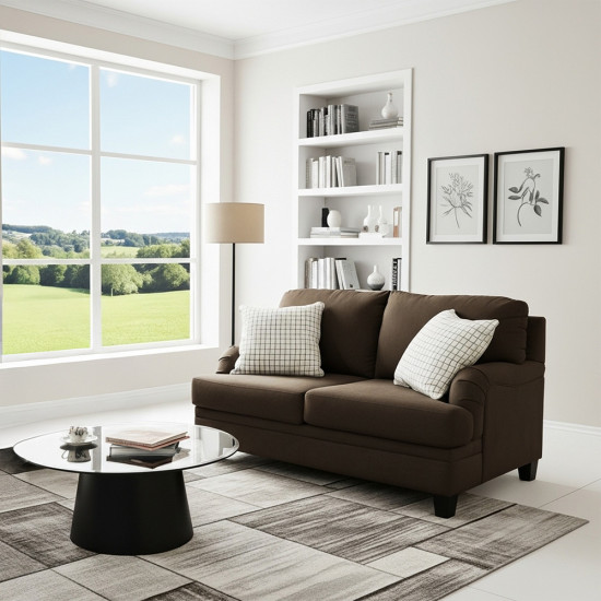 طقم كنب 2 مقاعد وكرسي مودرن بني