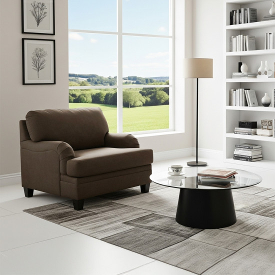 طقم كنب 2 مقاعد وكرسي مودرن بني