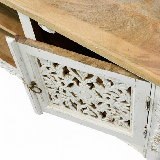 وحدة تلفزيون خشب حفر فاخر 200 سم