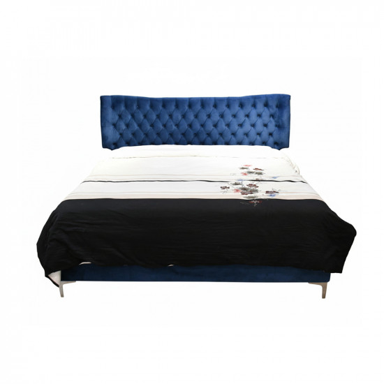 سرير تنجيد مخملي عصري كابتونيه أزرق