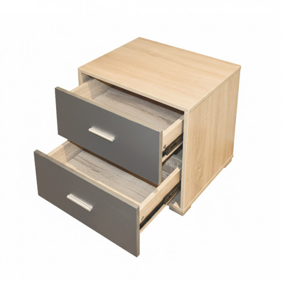 سرير جلد مزدوج تصميم فندقي مع 2 كومودينو