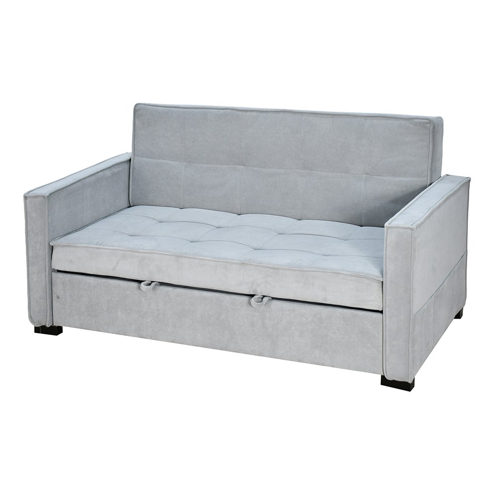 كنبة مفرد مودرن قابلة للتعديل الي سرير رمادي