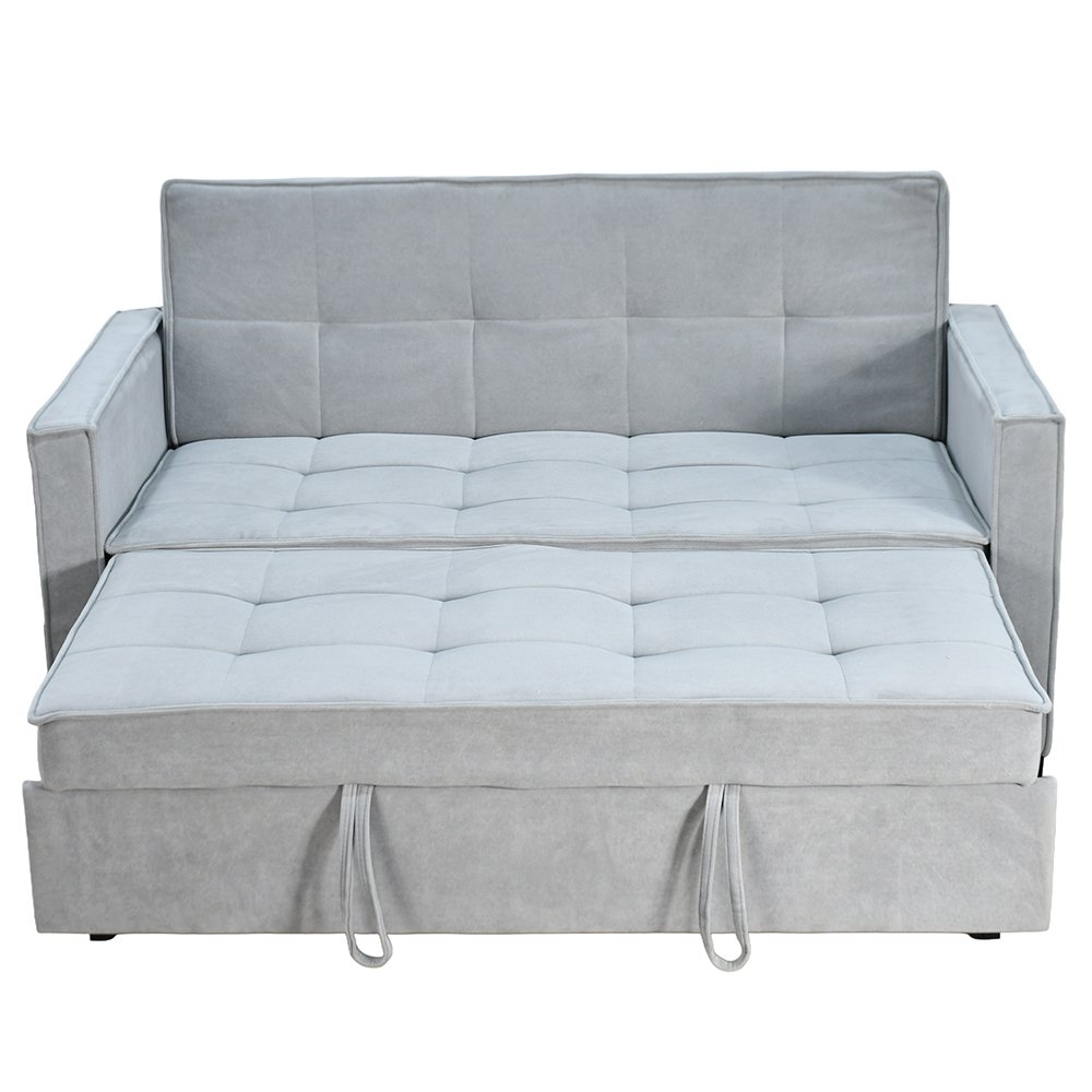 كنبة مفرد مودرن قابلة للتعديل الي سرير رمادي