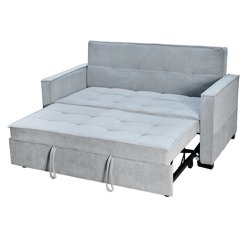 كنبة مفرد مودرن قابلة للتعديل الي سرير رمادي