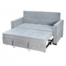 كنبة مفرد مودرن قابلة للتعديل الي سرير رمادي