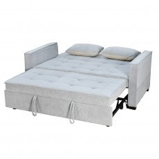 كنبة مفرد مودرن قابلة للتعديل الي سرير رمادي