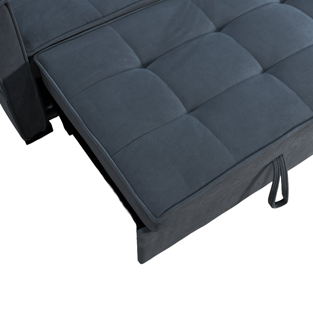 كنبة مفرد مودرن قابلة للتعديل الي سرير رمادي غامق