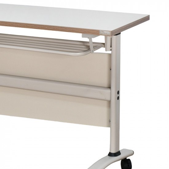 مكتب خشبي متحرك مع هيكل معدني متين