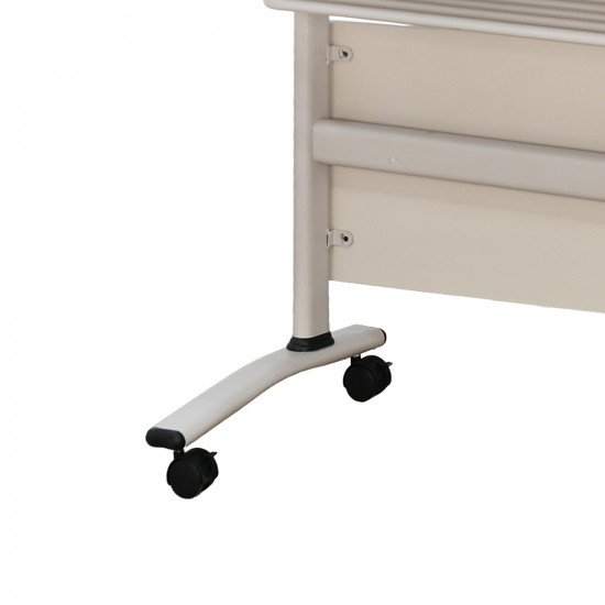 مكتب خشبي متحرك مع هيكل معدني متين