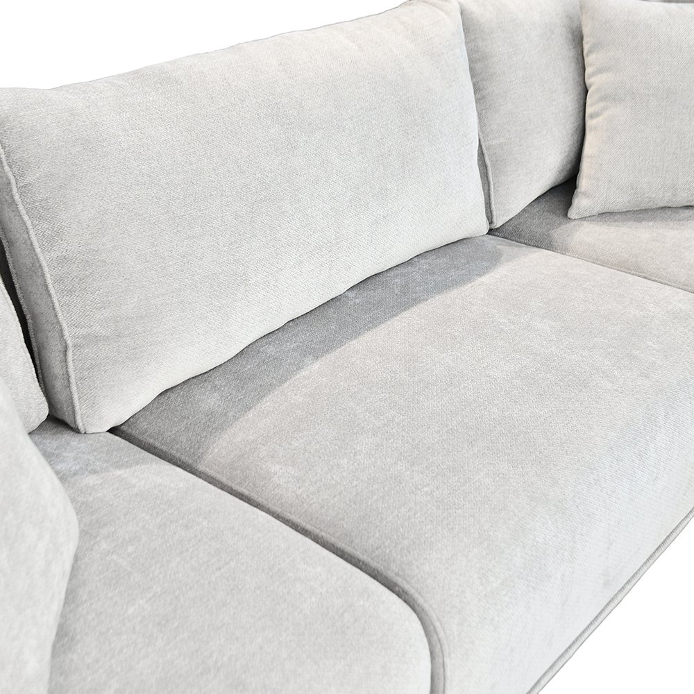 كنبة حرف L تصميم مودرن بقماش فاخر بيج 300×300 سم 