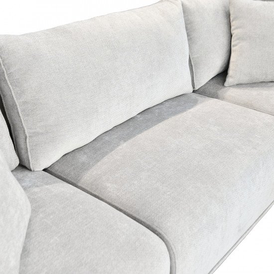 كنبة حرف L تصميم مودرن بقماش فاخر بيج 300×300 سم 