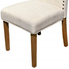 كرسي طاولة طعام عصري قماشي بارجل خشبية