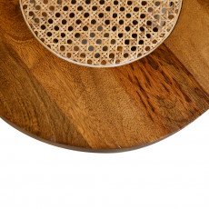 طاولة قهوة جانبية تصميم مودرن خشب مع راتان