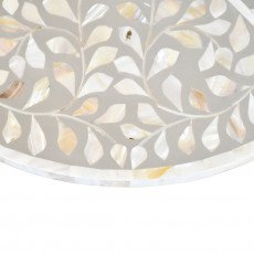 طاولة قهوة جانبية تصميم مودرن رخام بارجل خشبية