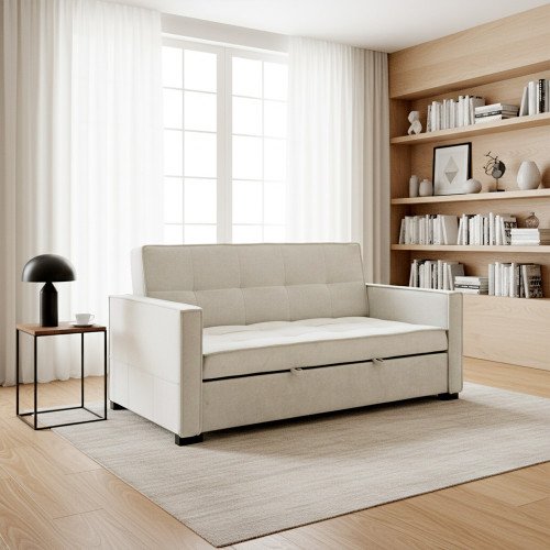 كنبة مفرد مودرن قابلة للتعديل الي سرير بيج