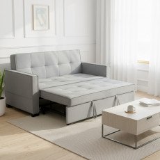 كنبة مفرد مودرن قابلة للتعديل الي سرير رمادي