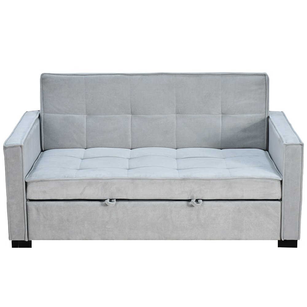 كنبة مفرد مودرن قابلة للتعديل الي سرير رمادي