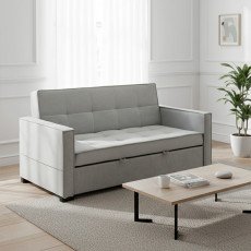 كنبة مفرد مودرن قابلة للتعديل الي سرير رمادي