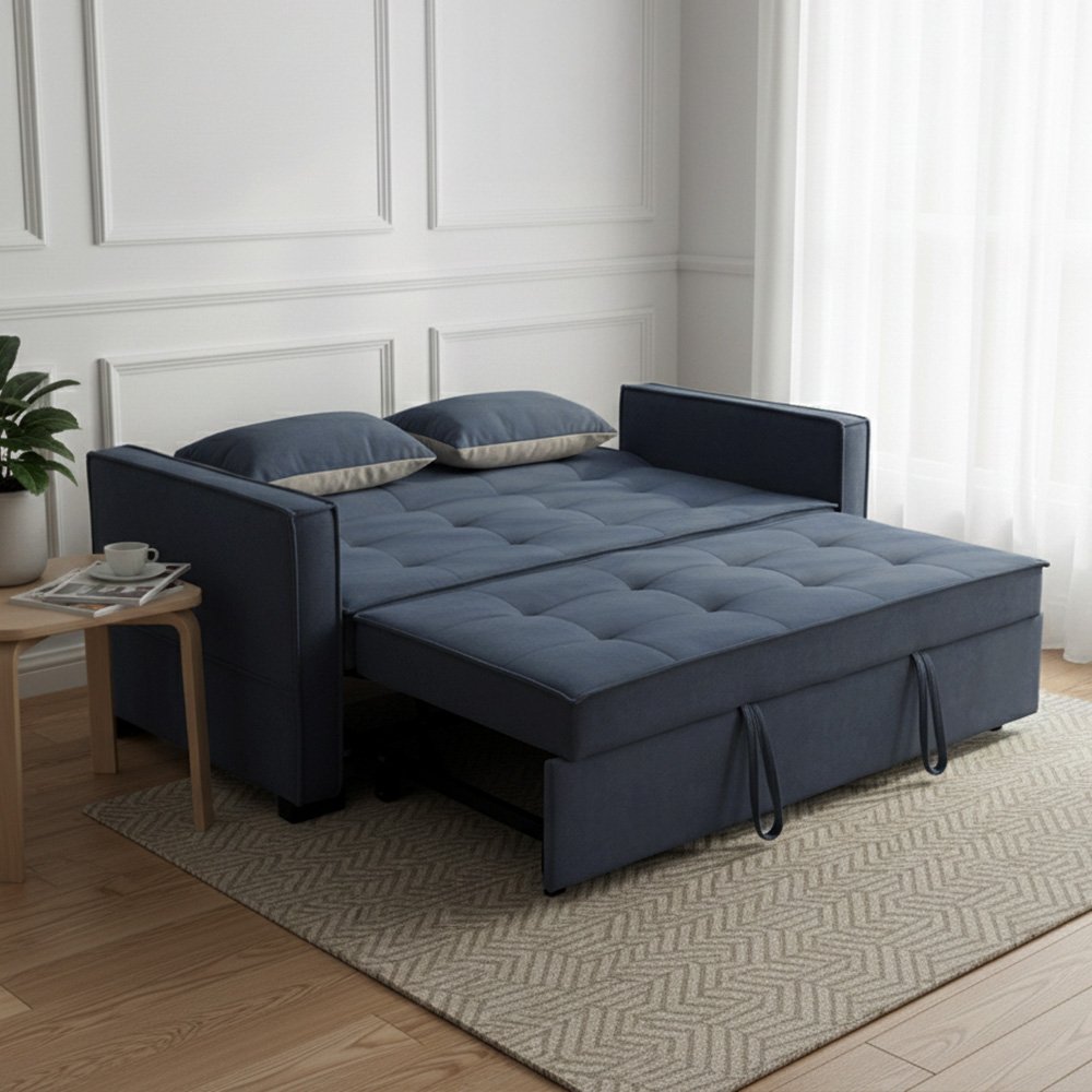 كنبة مفرد مودرن قابلة للتعديل الي سرير رمادي غامق