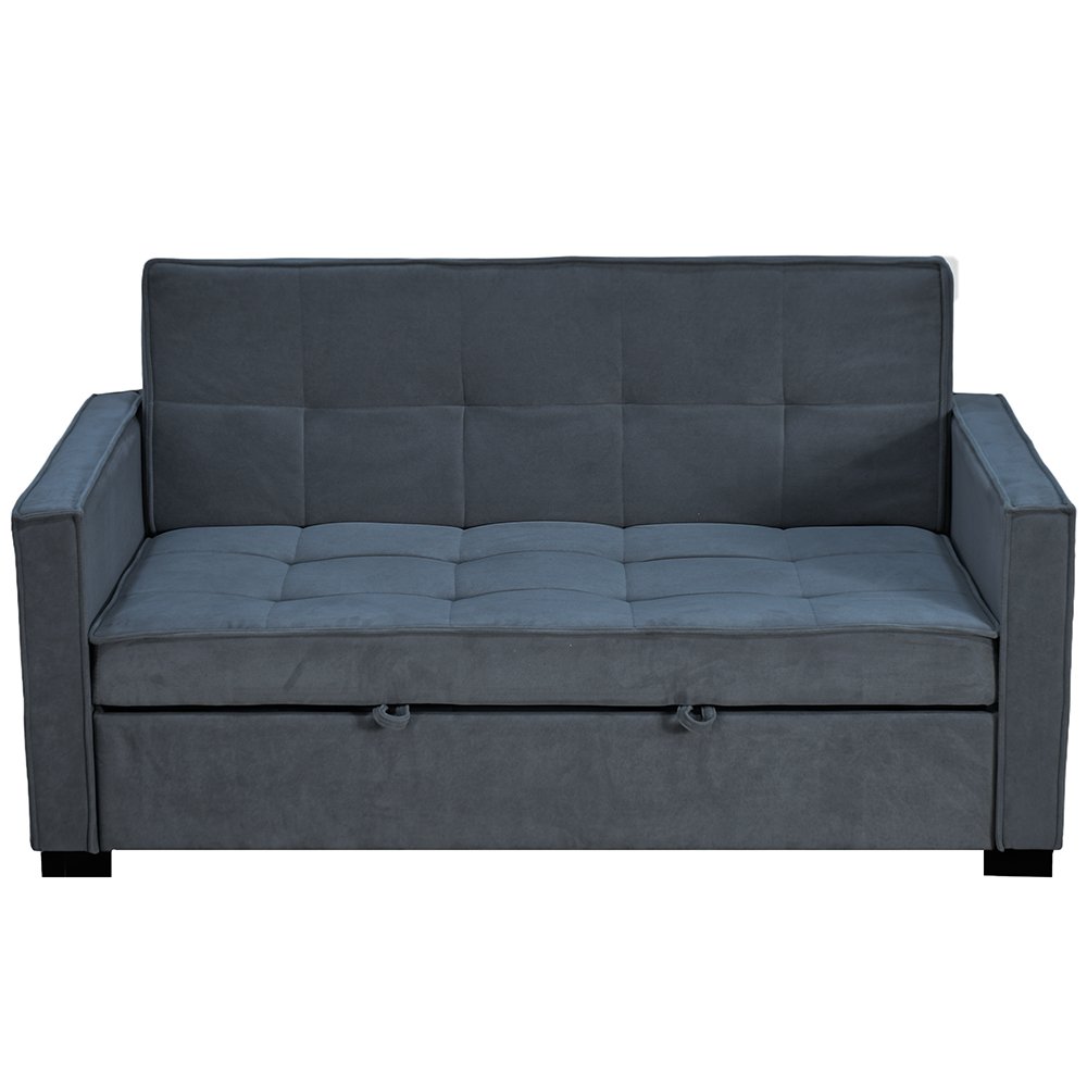 كنبة مفرد مودرن قابلة للتعديل الي سرير رمادي غامق