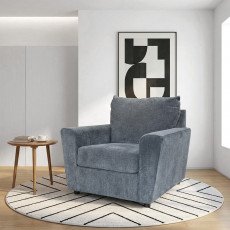 كرسي استقبال فاخر قماشي رمادي غامق