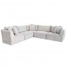 كنبة حرف L تصميم مودرن بقماش فاخر بيج 300×300 سم 