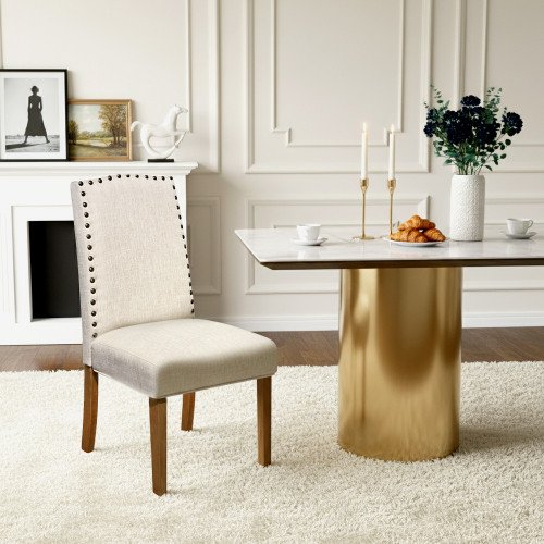 كرسي طاولة طعام عصري قماشي بارجل خشبية