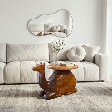 طاولة جانبية بتصميم مودرن خشبي