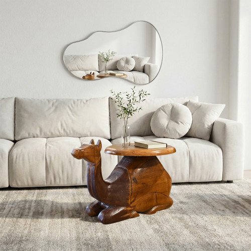 طاولة جانبية بتصميم مودرن خشبي