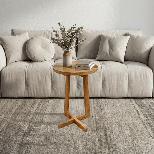 طاولة جانبية بتصميم مودرن خشبي