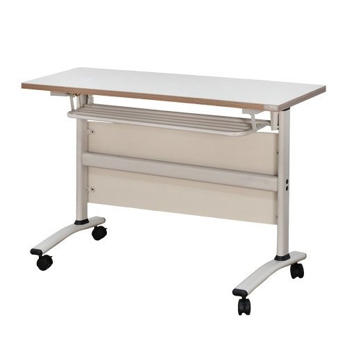 مكتب خشبي متحرك مع هيكل معدني متين