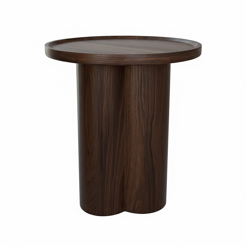 طقم طاولات قهوة 5 قطع خشبي بني