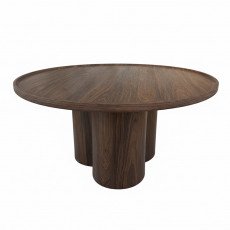 طقم طاولات قهوة 5 قطع خشبي بني