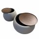 طقم طاولات قهوة مودرن 2 قطعة قماش سطح خشبي طقم طاولات قهوة مودرن 2 قطعة قماش سطح خشبي
