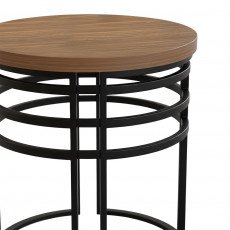 طقم طاولات قهوة 5 قطع خشب بهيكل معدني طقم طاولات قهوة 5 قطع خشب بهيكل معدني