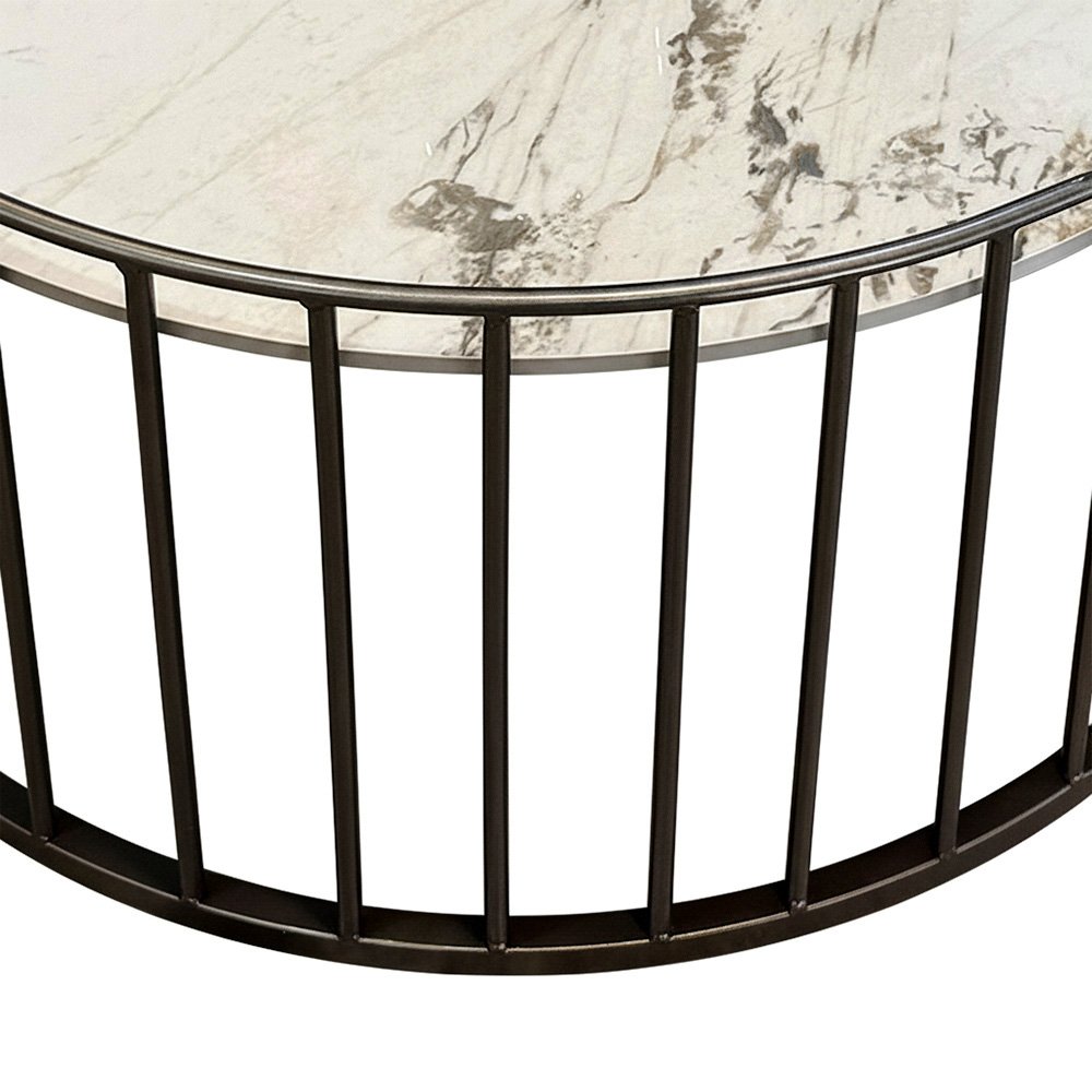 طقم طاولات قهوة مودرن 2 قطعة سطح رخامي