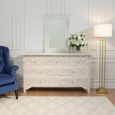 مدخل ملكي خشبي 7 أدراج مع مرآة 