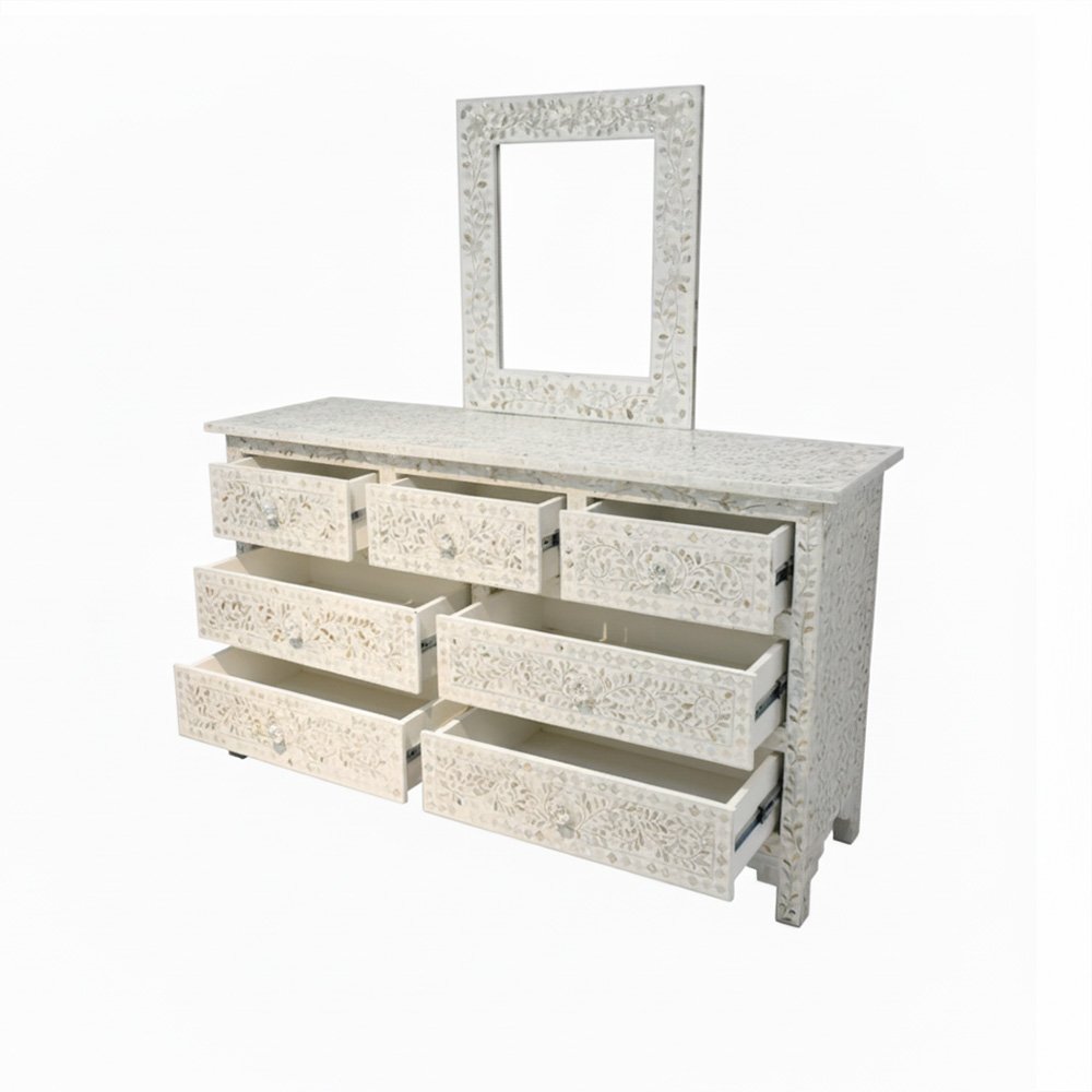 مدخل ملكي خشبي 7 أدراج مع مرآة 