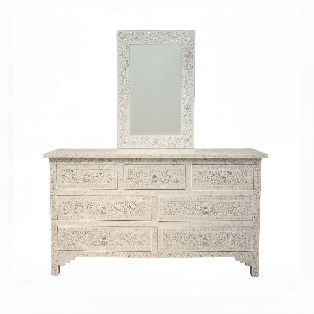 مدخل ملكي خشبي 7 أدراج مع مرآة 