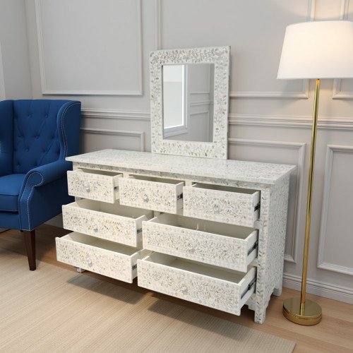 مدخل ملكي خشبي 7 أدراج مع مرآة 