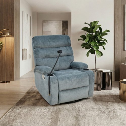 كرسي استرخاء هزاز دوار قماشي بحامل جوال 