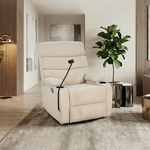 كرسي استرخاء هزاز دوار قماشي بحامل جوال 