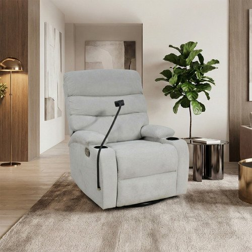 كرسي استرخاء هزاز دوار قماشي بحامل جوال 