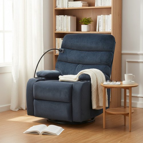 كرسي استرخاء هزاز دوار قماشي بحامل جوال 