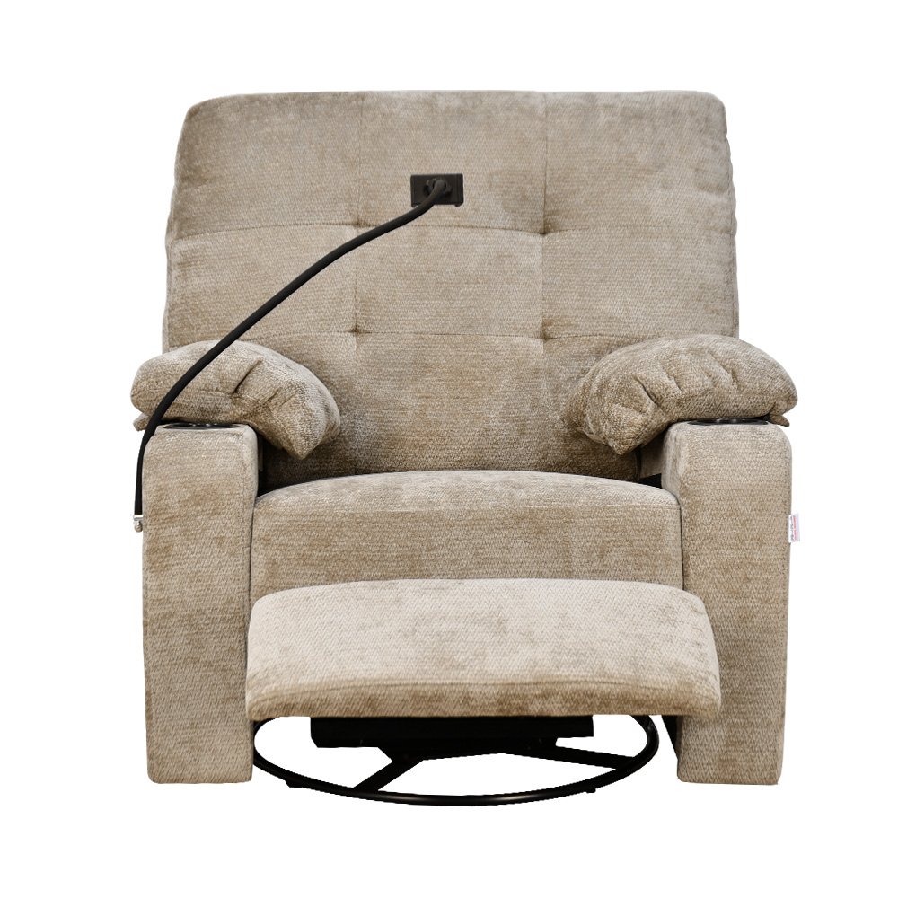 كرسي استرخاء هزاز دوار قماشي بحامل جوال 