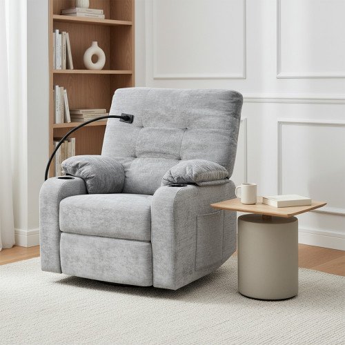 كرسي استرخاء هزاز دوار قماشي بحامل جوال كرسي استرخاء هزاز دوار قماشي بحامل جوال