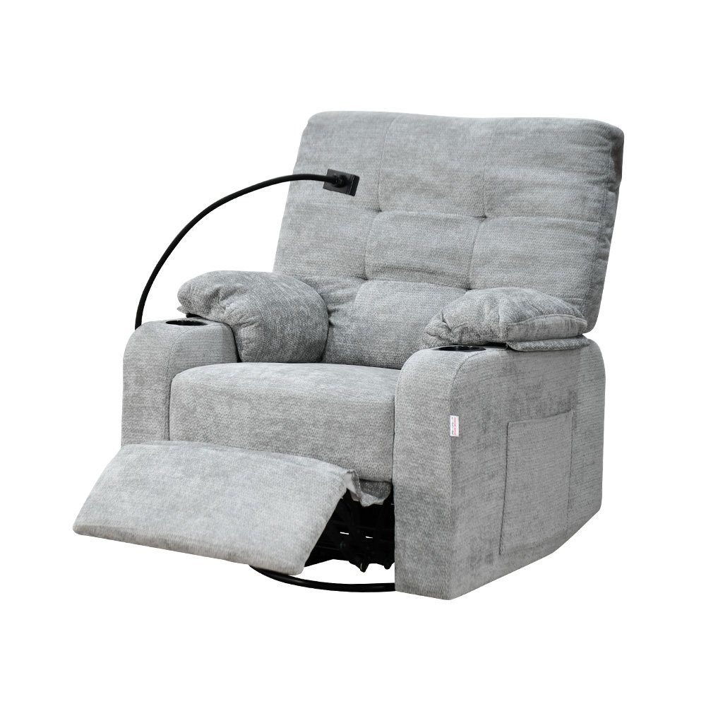 كرسي استرخاء هزاز دوار قماشي بحامل جوال 