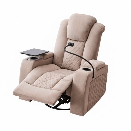 كرسي استرخاء هزاز دوار مع رف طاولة كوفي 